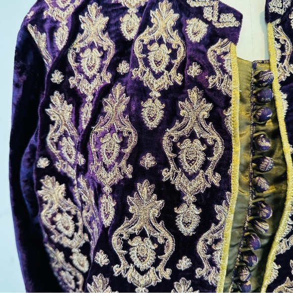 Bissino Size Large 3pc Suit - Royal Purple Velvet Coat - Picture 3 of 6